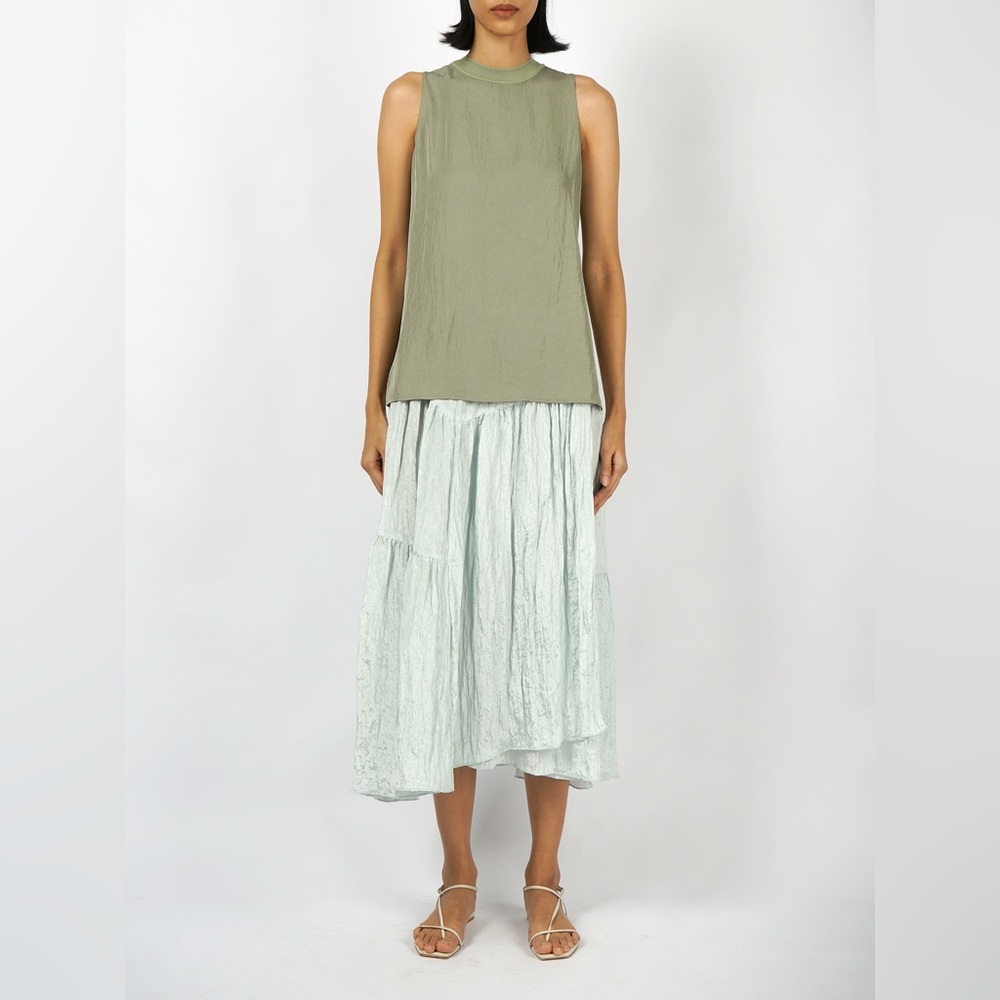 Vince Women's Ribbed Trim Camisole Tank Pale Jade Size XL